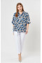 Блуза "Лина" 4199 (Белый, синий принт)