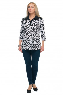 Блуза "Олси" 1710013 ОЛСИ (Черно-белые узоры)